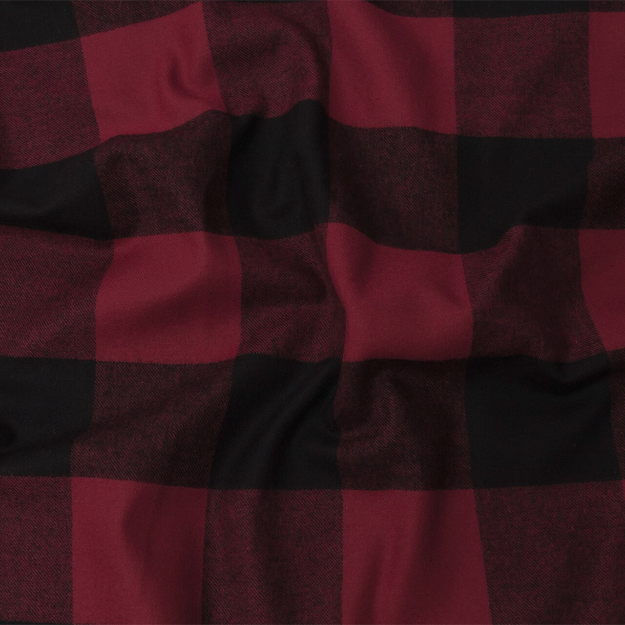 "1 Yard Buffalo Check Cotton Flannel Black and Red Seco Collection "